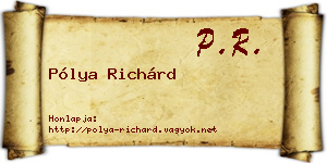 Pólya Richárd névjegykártya